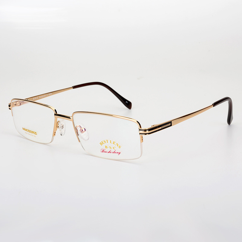 钛架眼镜框 男士半框配近视眼镜 光学眼镜架商务款 厂家批发