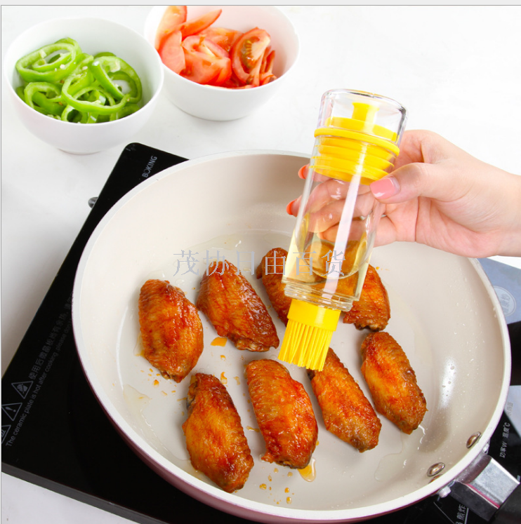 Comes with oil bottle high temperature resistant silicone oil brush oil bottle barbecue brush baking brush set