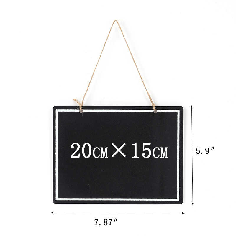 Creative diy home window display, hemp rope blackboard decoration, single-sided printed large blackboard, blackboard hanging piece handicrafts details Picture