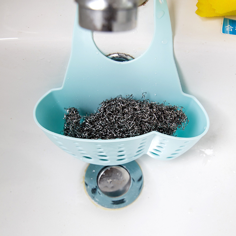 A16 厨房水龙头收纳挂篮沥水篮可调节按扣式水槽海绵沥水架产品图