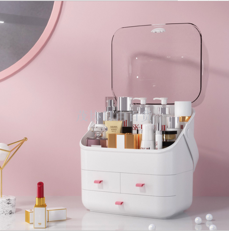 Multi-functional transparent makeup storage box Portable drawer separate storage box Household skin care dressing box