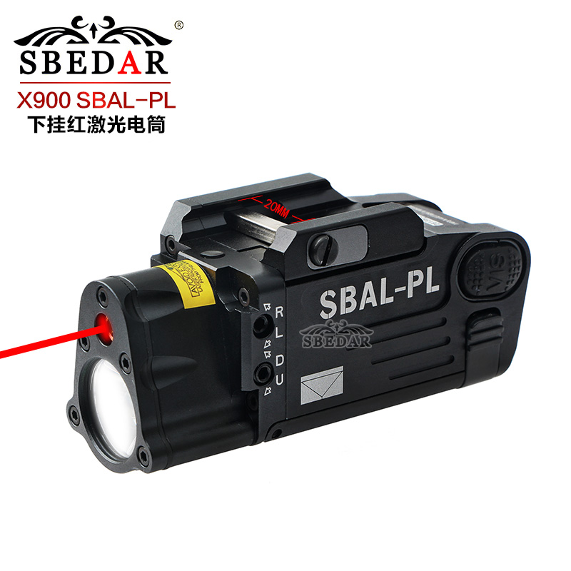 Mini metal laser flashlight hanging laser torch under black glare thumbnail