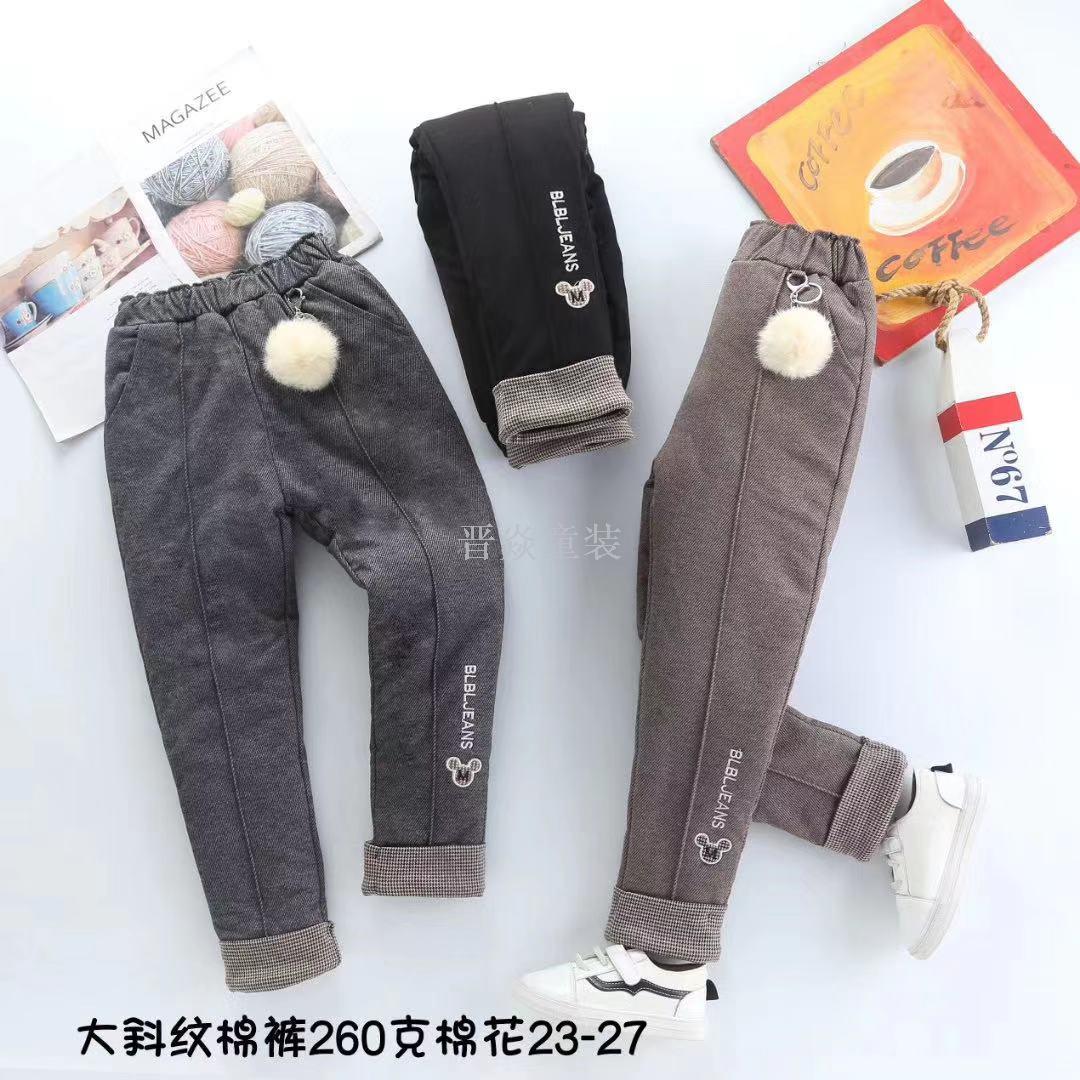 童装冬款裤子2019新款女童6-10岁加绒加厚加棉260g时尚休闲棉裤