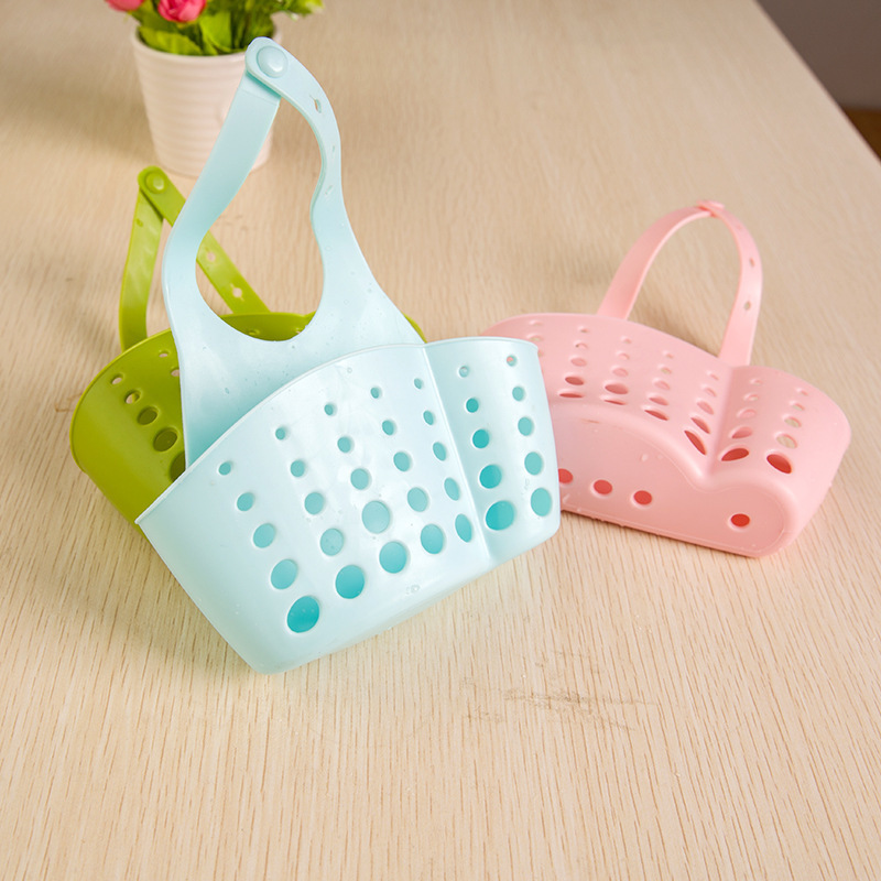 A16 厨房水龙头收纳挂篮沥水篮可调节按扣式水槽海绵沥水架细节图