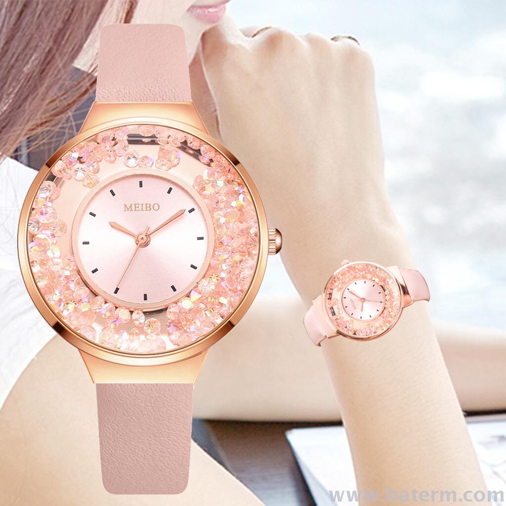A popular and fashionable, compact ball strap ladies' watch with a happy hourglass and elegant ladies' wristwatch details Picture