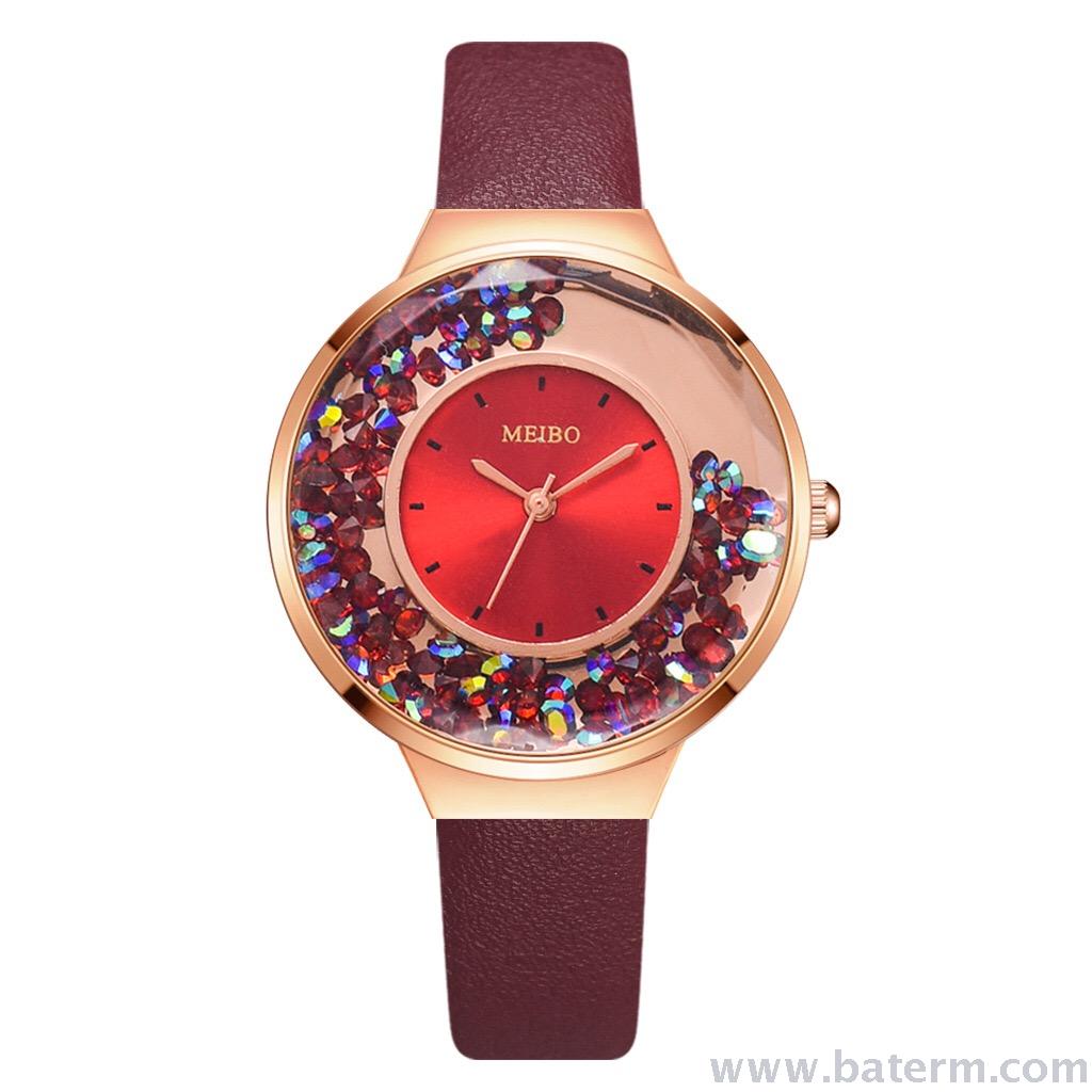 A popular and fashionable, compact ball strap ladies' watch with a happy hourglass and elegant ladies' wristwatch Specification image