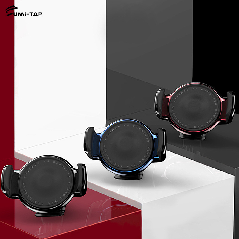 新款车载手机自动记忆支架汽车无线充自锁硅胶面快充10W支架白底实物图