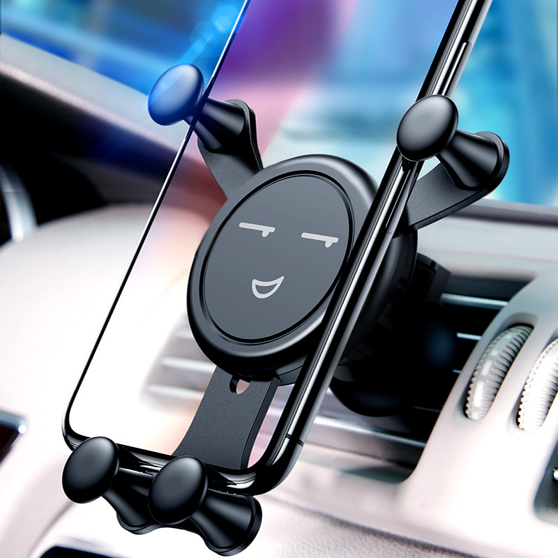 Xinnong Car Cartoon Phone Stand, Universal Gravity Linkage Car Creative Air Outlet Smiling Face Phone Stand Specification image