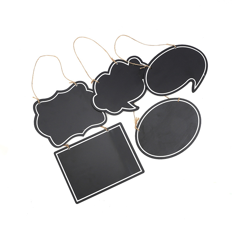 Creative diy home window display, hemp rope blackboard decoration, single-sided printed large blackboard, blackboard hanging piece handicrafts
