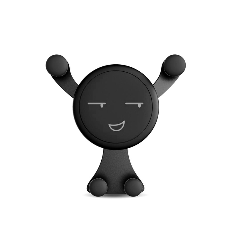 Xinnong Car Cartoon Phone Stand, Universal Gravity Linkage Car Creative Air Outlet Smiling Face Phone Stand Application Scenario