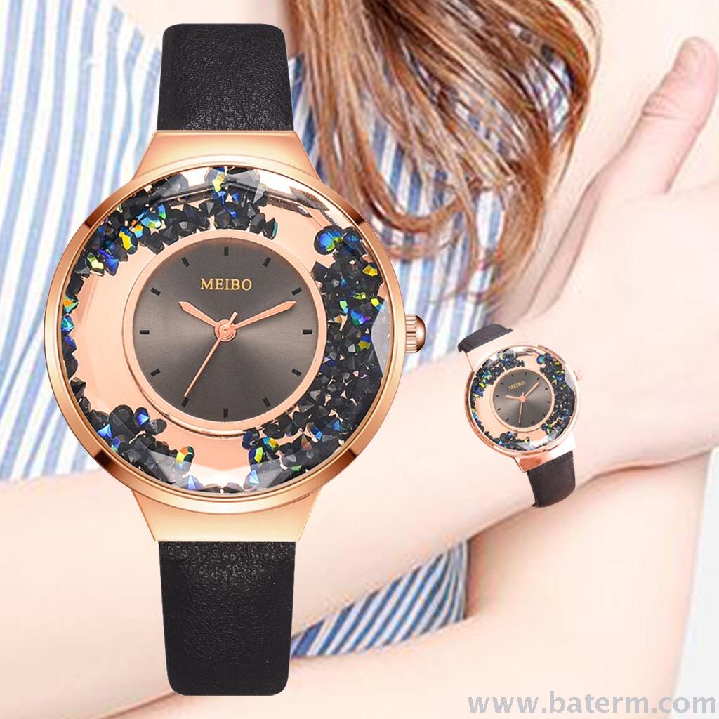 A popular and fashionable, compact ball strap ladies' watch with a happy hourglass and elegant ladies' wristwatch