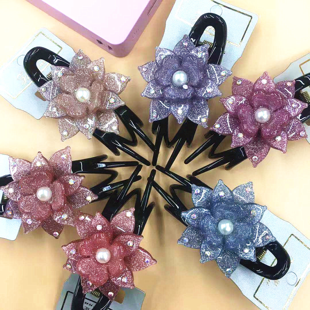 Clip de duckbill flew pan de pelo pelo adulto tarjeta de pelo adorno de cabeza clip de tres dientes clip de agarre strass coreano clip de pelo de mamá accesorios para el pelo details Picture