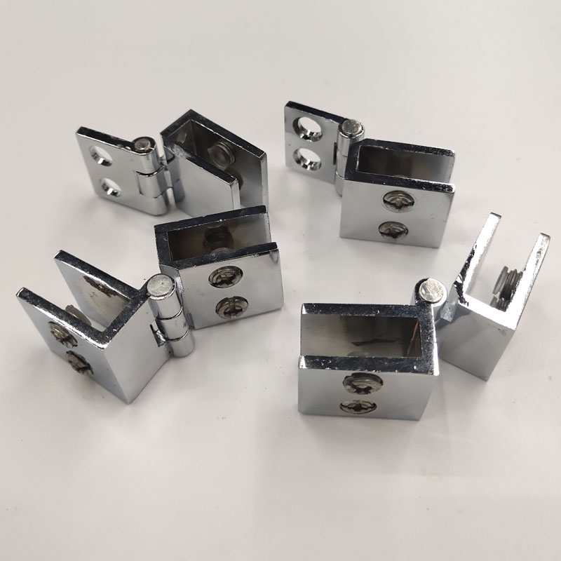 Zinc alloy glass door clamps single door double door 0° 90° 180°