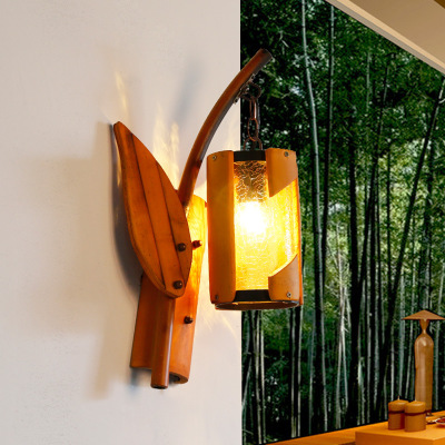 Garden style Nordic style antique wall lamp creative restaurant personalized bamboo lamp bamboo art handmade antique wall lamp