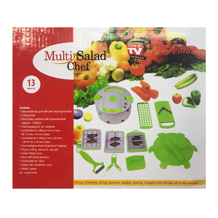 Kitchen gadgets Mini TV13 multi-functional vegetable cutter Multi Salad Chef round