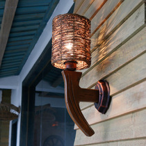 Wood art wall lamp creative living room bedroom study wall lamp individual inn studio tea room lamps