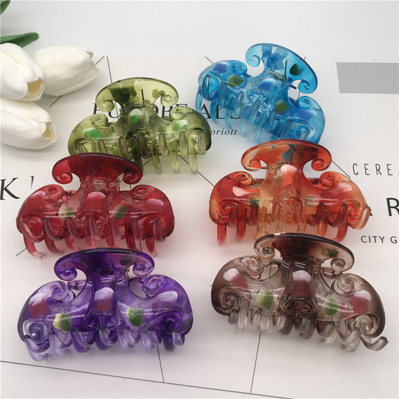 Hot plastic painted ox nostril hairpin hair grab clip hair accessories accessories stall two yuan shop supply thumbnail