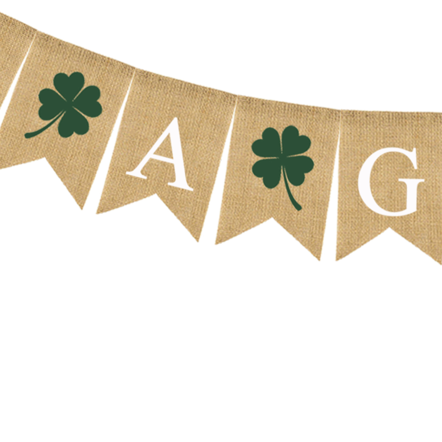 It's A Girl's Four-Leaf Clover Linen Dovetail Flag Item Picture