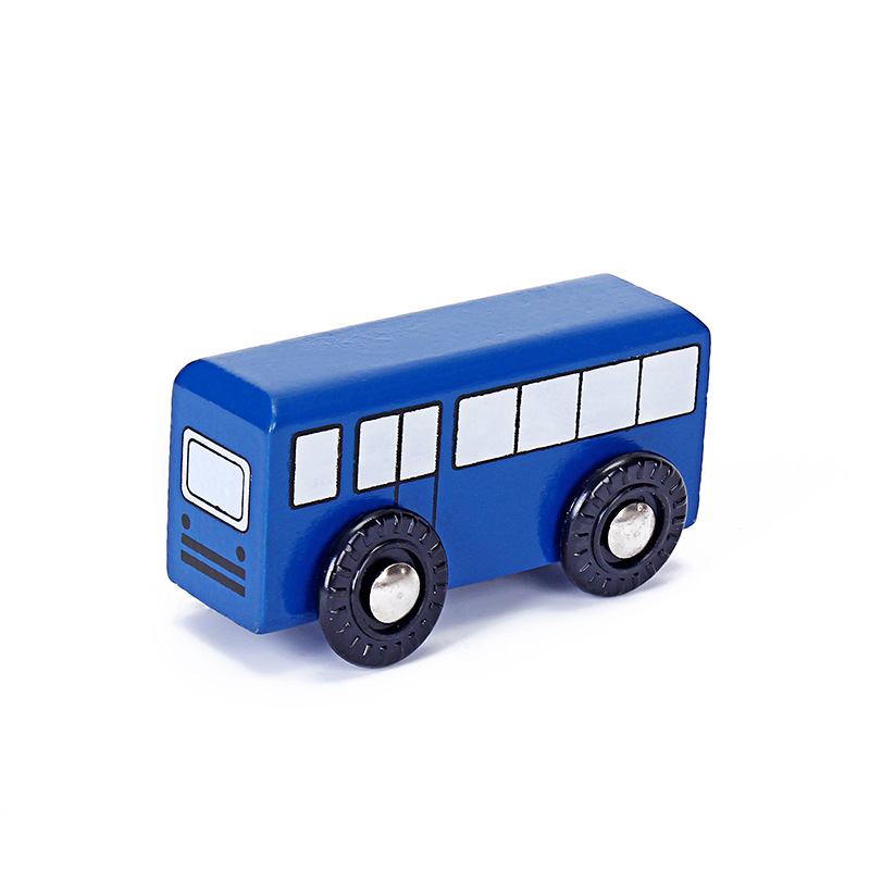 儿童木质仿真复古大巴士玩具车 环保彩绘无轨木制公交车玩具礼品详情图2
