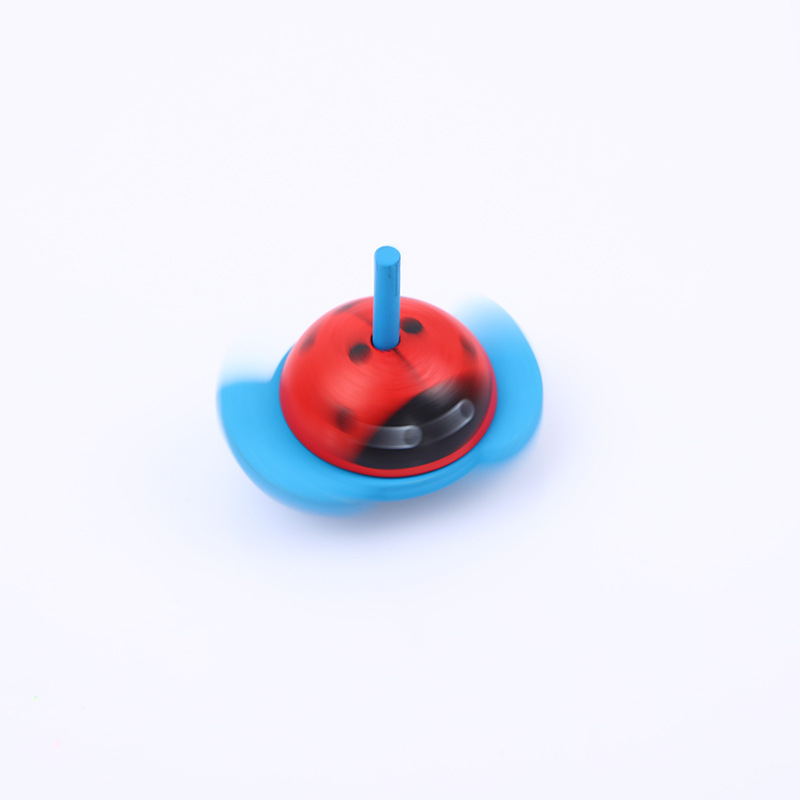 厂家直销新款儿童手指玩具木制环保彩色卡通大号动物木质陀螺玩具详情图5
