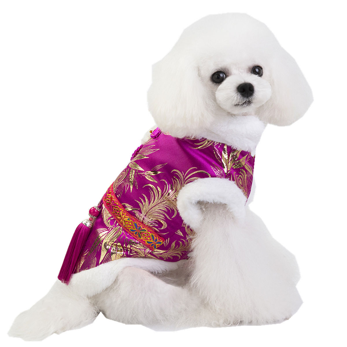 2019宠物狗狗衣服秋冬新款唐装过新年宠物衣服19唐装两腿衣服细节图
