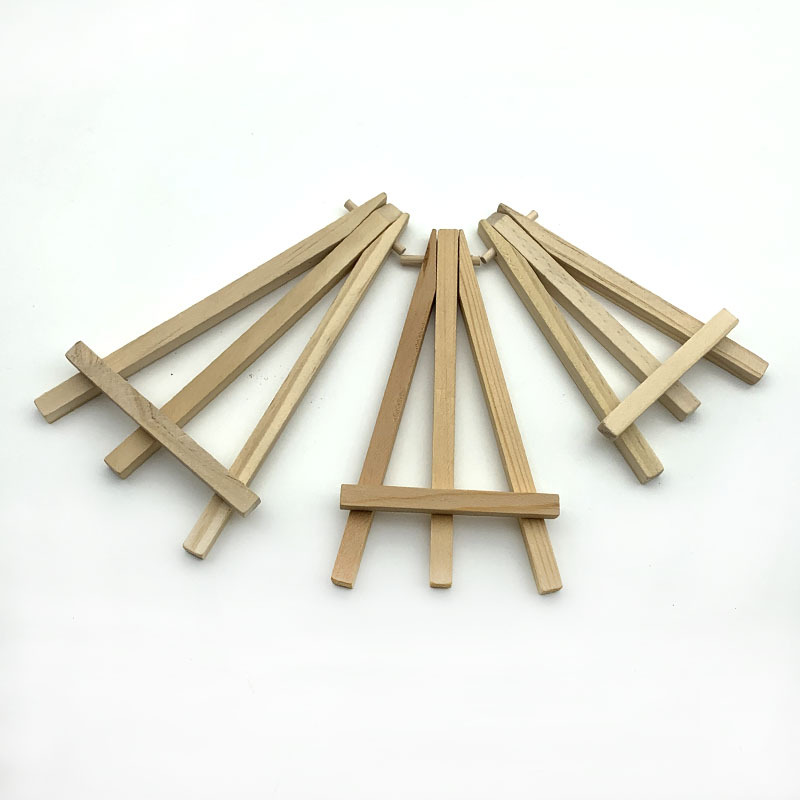 创意桌面手机架子画架 迷你展示画架木质竹签油画三角架 儿童画架产品图