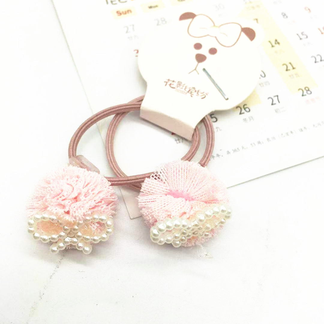 South Korea children's new hair accessories cartoon princess net yarn hairpin can be customized hair band rope hair rope details Picture
