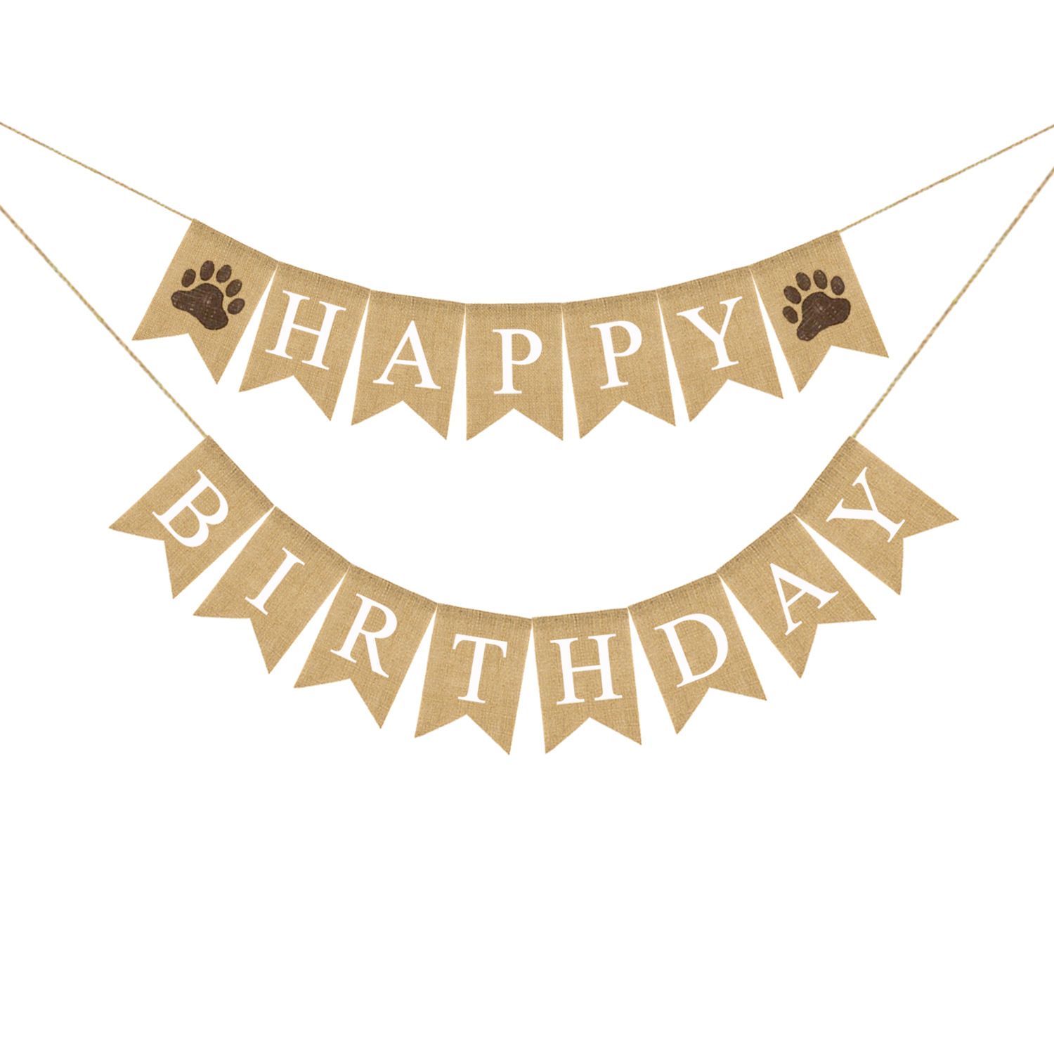 欧美生日派对装饰拉旗 彩色 HAPPY BIRTHDAY熊孩子麻布燕尾旗