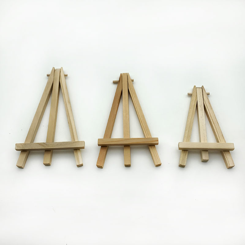 创意桌面手机架子画架 迷你展示画架木质竹签油画三角架儿童画架细节图