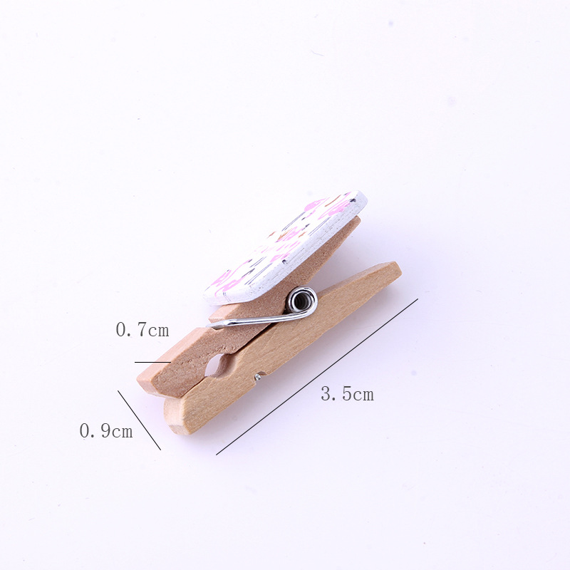 Wholesale 10 pieces of insect wooden clips, animal photo clips, little fox snack message clips, home hanging ornaments, and hemp ropes Item Picture
