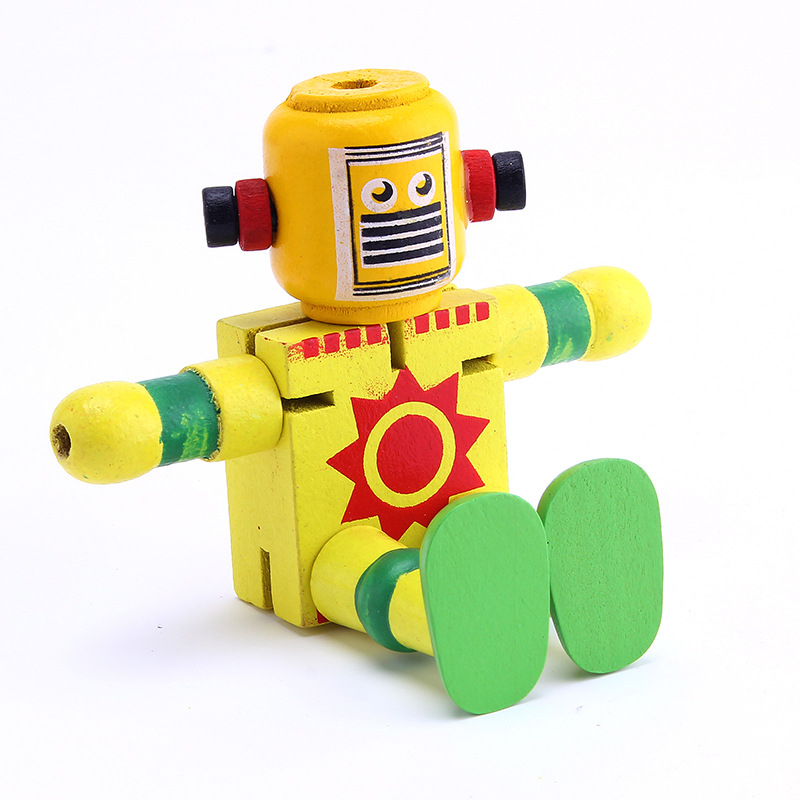 儿童益智手指开发脑力玩具小号木质变形金刚百变造型机器人玩具详情图4