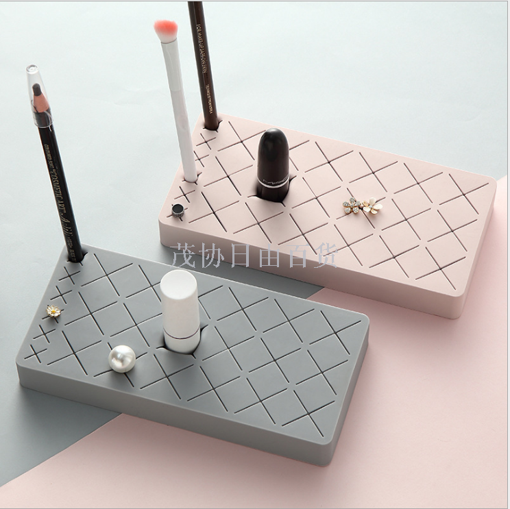 Web celebrity silica gel lipstick collection stand desktop items cosmetics collection box eyebrow pencil lip color multi-grid creative finishing stand
