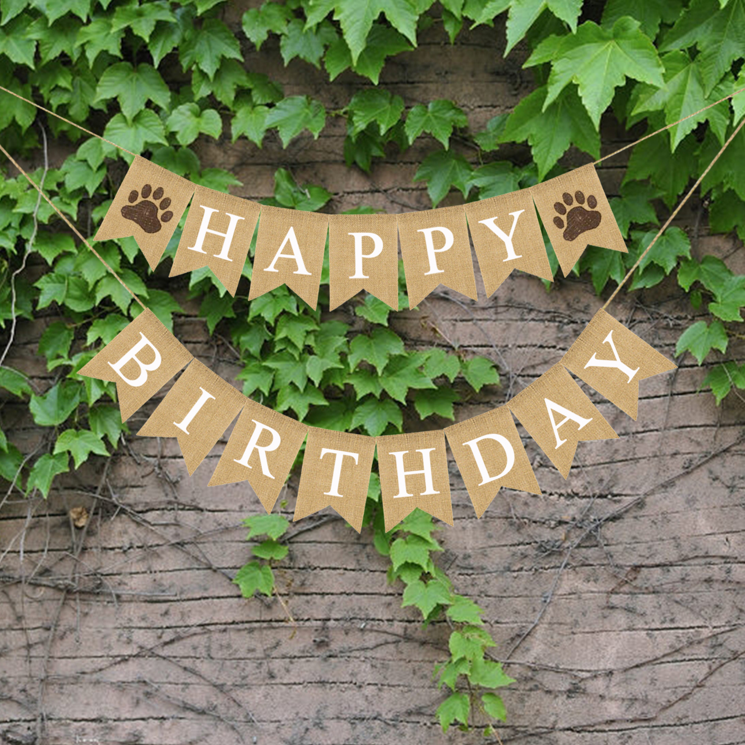 欧美生日派对装饰拉旗 彩色 HAPPY BIRTHDAY熊孩子麻布燕尾旗产品图