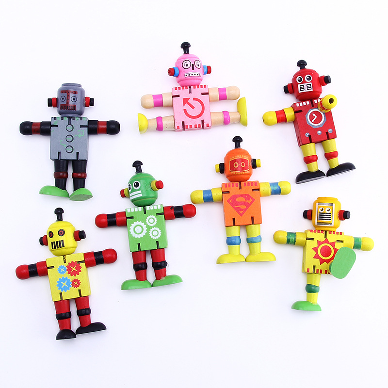 儿童益智手指开发脑力玩具小号木质变形金刚百变造型机器人玩具详情图1