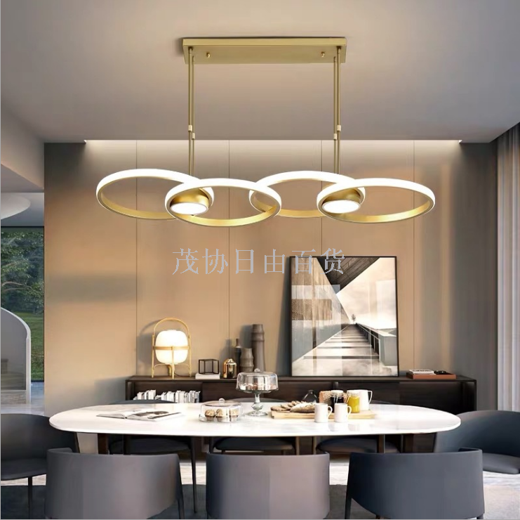 New modern and simple Nordic dining room chandelier, led living room three-head dining table, bar counter, acrylic creative lighting fixtures Item Picture