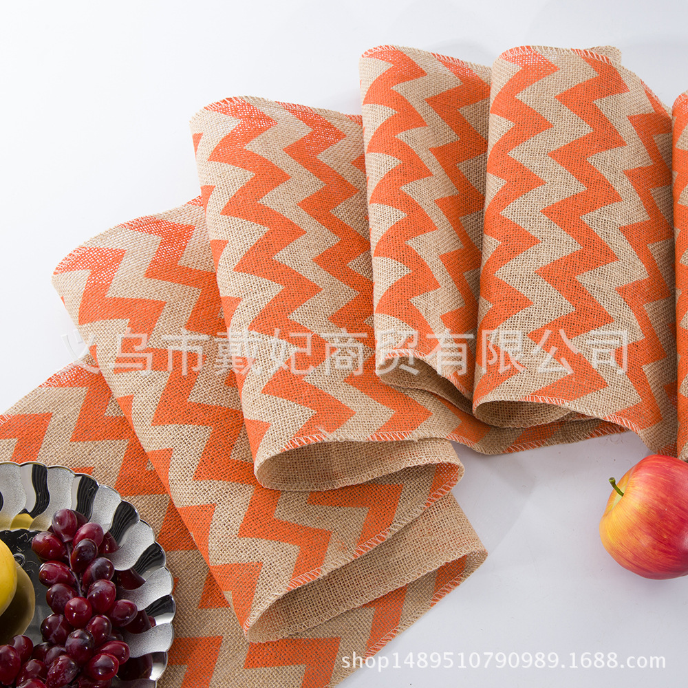 Home Direct Striped Linen Table Flag Wedding Decoration Lace Lace Tablecloth Wavy Linen Specification drawing