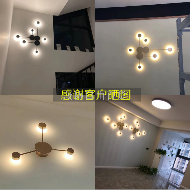 Postmodern Nordic minimalist bedside wall lamp, creative led corridor ironwork atmosphere wall lamp for living room and bedroom Specification image