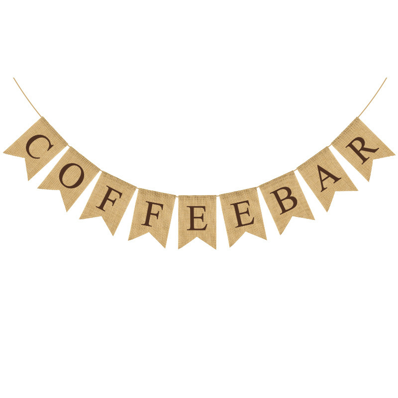 Europe And The United States New Friends Family Party Coffee Party Decoration Latte Coffee Bar Linen Swallow Flag Specification drawing