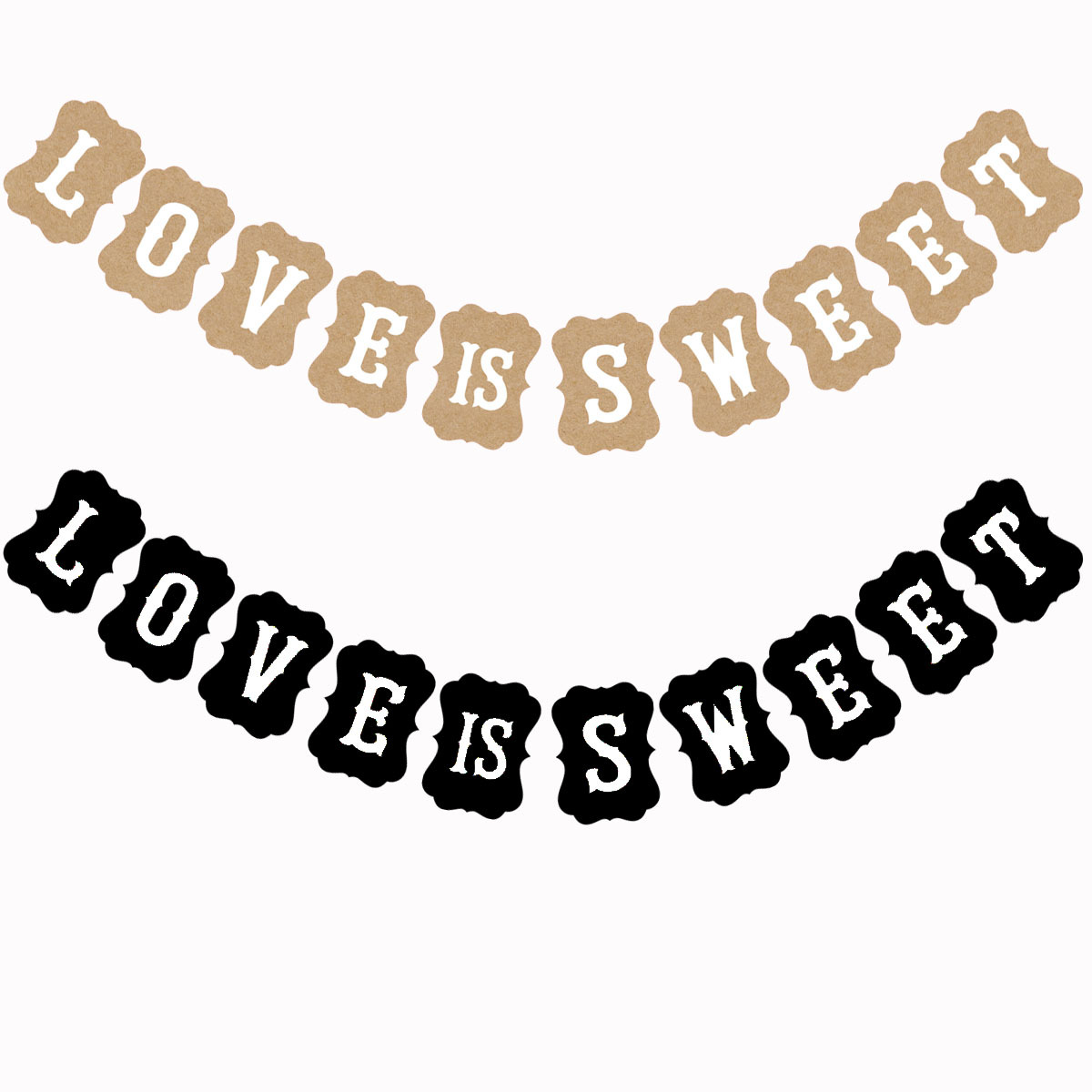 厂家直销 婚礼装饰 派对拉花 LOVE IS SWEET牛皮纸字母拍照拉旗