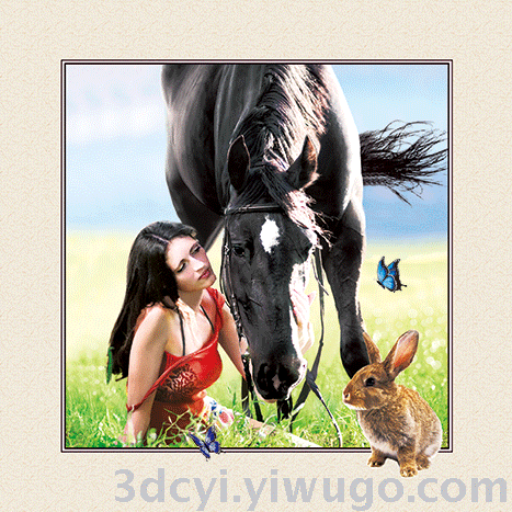 Manufacturers direct 3D 5D three-dimensional painting three-dimensional 40X40 spot animal landscape can be customized to the drawing thumbnail