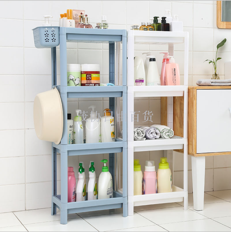 Bathroom bathroom storage rack plastic shelf floor basin rack household kitchen shelf corner rack raised shelf
