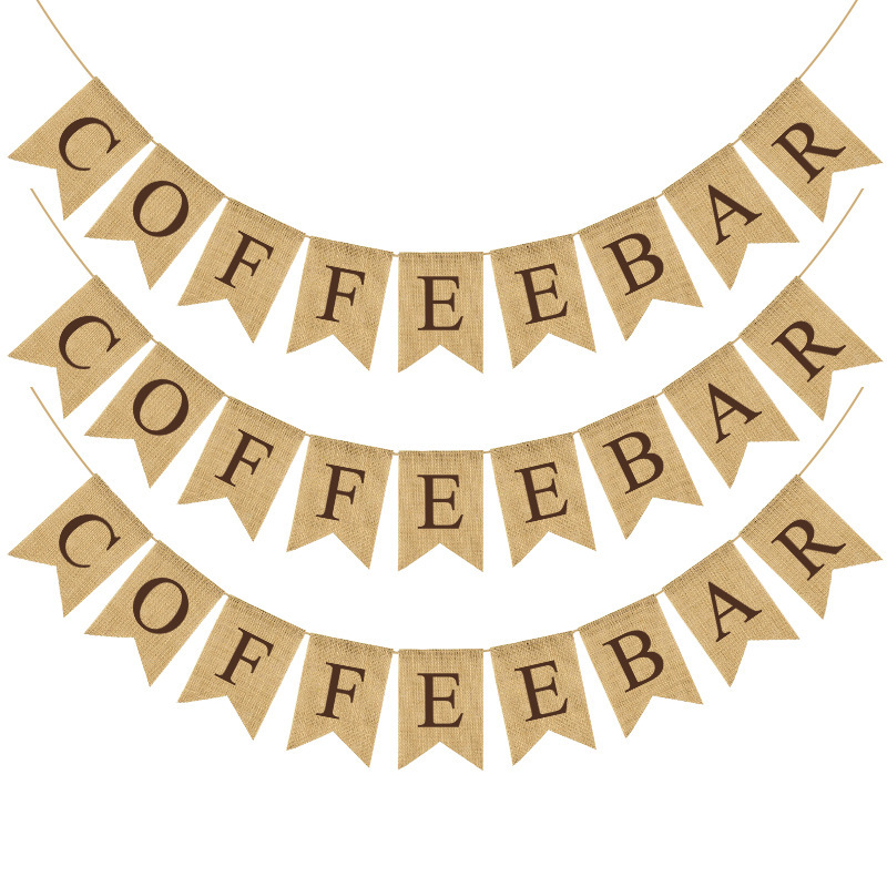 Europe And The United States New Friends Family Party Coffee Party Decoration Latte Coffee Bar Linen Swallow Flag Item Picture