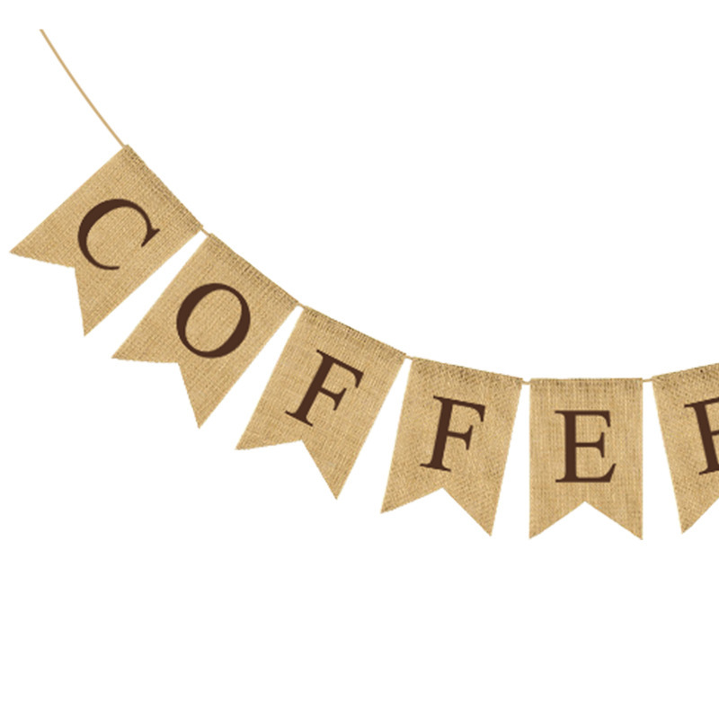 Europe And The United States New Friends Family Party Coffee Party Decoration Latte Coffee Bar Linen Swallow Flag details Picture