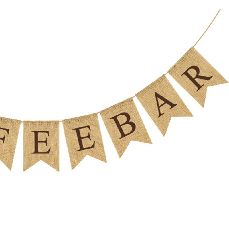 Europe And The United States New Friends Family Party Coffee Party Decoration Latte Coffee Bar Linen Swallow Flag Application Scenario