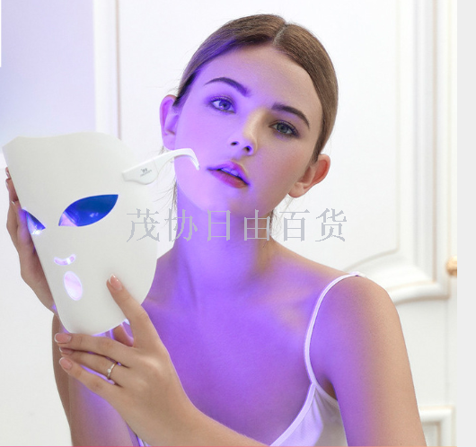 Mask beauty device, red and blue light photon skin rejuvenation device, acne removal led mask, home facial color light treatment beauty device