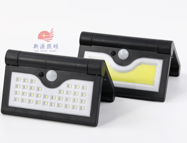 2019 new solar wall lamp, foldable human body sensor wall lamp, outdoor waterproof courtyard lighting street lamp