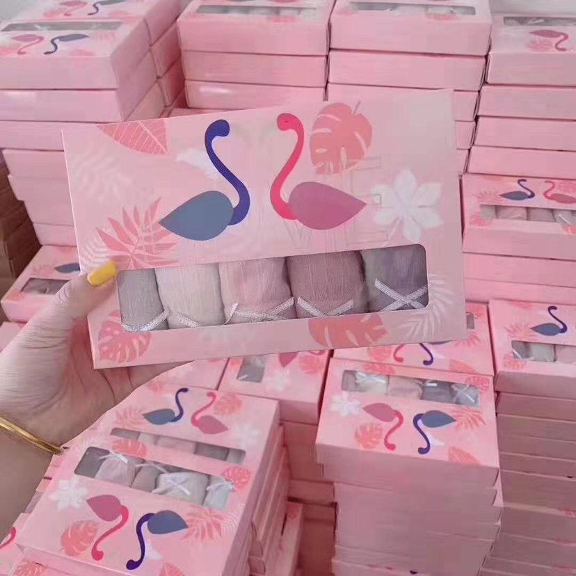 盒装火烈鸟一代无缝纯棉女内裤条纹大码透气舒适棉档少女三角内裤
