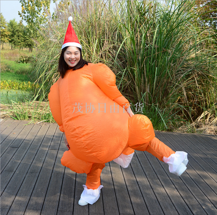 圣诞节充气服感恩节火鸡服装卡通行走人偶节日派对服饰