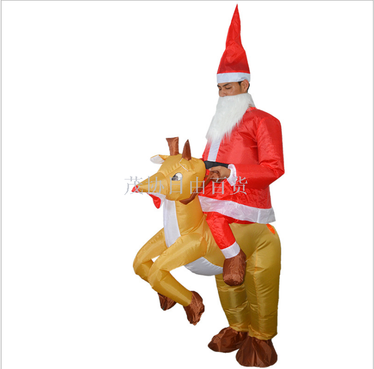 Halloween revel Santa Claus inflatable deer costumes Christmas party parody costumes show props