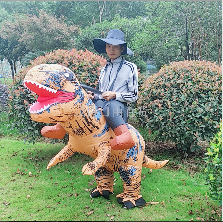 亚马逊新款热卖定制恐龙充气服骑行龙半身裤子充气服装霸王龙